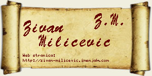 Živan Milićević vizit kartica